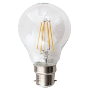 Brightstar 4W Warm White B22 LED Filament Bulb in Clear Glass (2700K, 400 Lumen)
