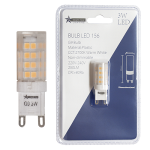Brightstar 3W G9 Warm White LED Bulb (2700K, 300 Lumen, Non-Dimmable)