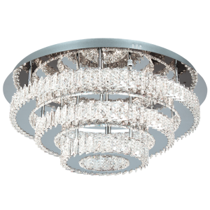 Brightstar Elegant 56W Stainless Steel LED Ceiling Fitting with K9 Crystals (4000K, 3300 Lumens)