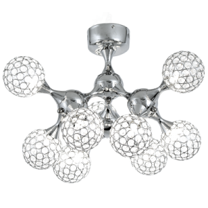 Brightstar Polished Chrome Ceiling Fitting with Crystals (CF314/9)