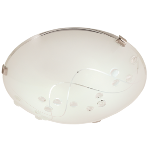 Brightstar CF328 Chrome Ceiling Fitting with Patterned Frosted Glass and Metal Base