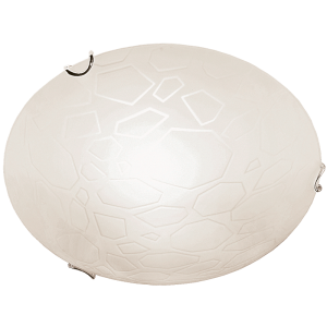 Brightstar CF3402 Chrome Glass Ceiling Fitting with Frosted Pattern and Polished Clips