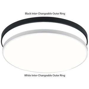 Brightstar Versatile 32W CCT LED Polycarbonate Ceiling Light with Interchangeable Rings