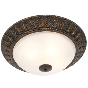 Brightstar CF427/4 Black Gold Ceiling Fitting with Alabaster Glass for 4 x 60W ES Bulbs