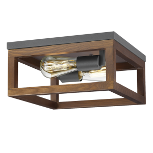 Brightstar Metal and Wood Ceiling Fitting - 2 x 40W ES