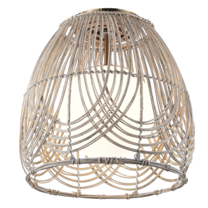 Brightstar CF444 Rattan Metal Ceiling Fitting with White Glass (40W ES)