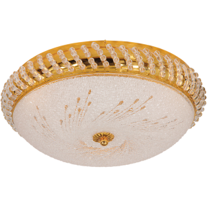 Brightstar CF497 Gold Metal Ceiling Fitting with Clear Acrylic Beads and Patterned Glass