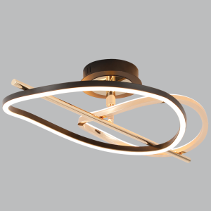 Brightstar CF610 French Gold and Black Metal/PVC CCT LED Ceiling Fitting