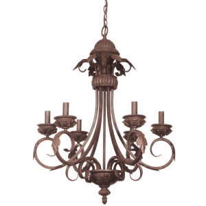 Brightstar Antique Bronze Metal and Resin Chandelier (6-Light)