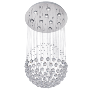 Brightstar Elegant 10-Light Crystal Chandelier - Stainless Steel Frame