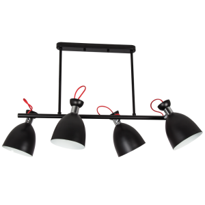 Brightstar Elegant Black Wrought Iron and Polished Chrome 4-Light Chandelier