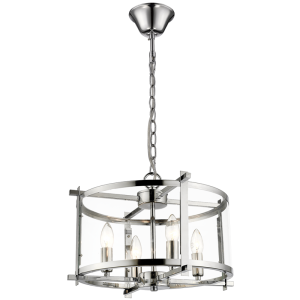 Brightstar Exquisite Chrome Chandelier with Clear Glass - 4 Light Fitting