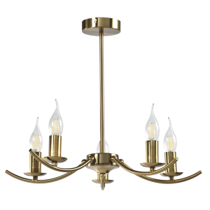 Brightstar Elegant Gold Metal Chandelier - 5 Light Design