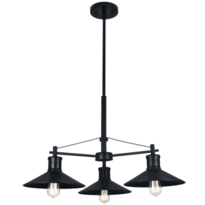 Brightstar Black Metal Chandelier with 3 x 60W ES Bulbs
