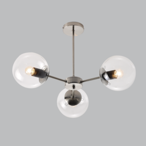 Brightstar Elegant Satin Chrome and Clear Glass 3-Light Chandelier (CH537/3)