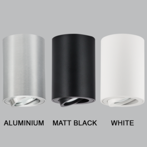 Brightstar DL050 Tiltable Die Cast Aluminium Downlighter - Available in Aluminium, Matt Black, or White