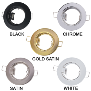 Brightstar DL066 Pressed Metal Straight Downlighter - Available in Black, Chrome, Gold Satin, Satin, and White