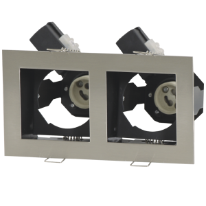 Brightstar DL082 Satin Pressed Steel Straight Downlighter, 2 x 50W GU10