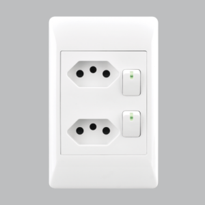 Brightstar EPL333 White Dual RSA Socket with 2 Switches, 2 x 4