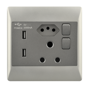 Brightstar EPL354 DUO 16 AMP Plug with New RSA Socket and 2 USB Ports