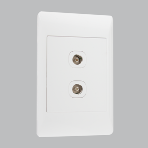 Brightstar ESW035 White Double TV Socket - 2 X 4