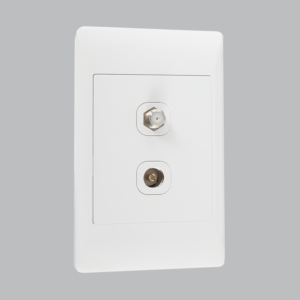 Brightstar ESW040 White TV + Satellite Socket – 2 X 4 Dual Connection