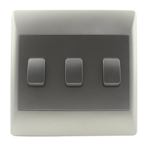 Brightstar ESW077 DUO 3-Lever 1-Way Switch - 4x4 Contemporary Design