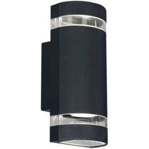 Brightstar L123 Black Die Cast Aluminium Outdoor Wall Bracket with Up/Down Glass (IP44)