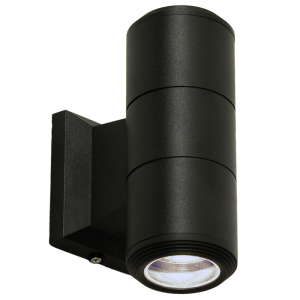 Brightstar L126 Black Die Cast Aluminium Up/Down Outdoor Wall Bracket with Glass Cover (IP44, GU10)