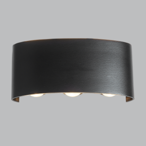 Brightstar L247 Black Outdoor Aluminium LED Wall Bracket with Up/Down Glass (IP54)