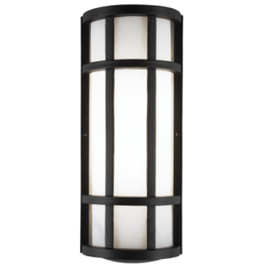 Brightstar L512 Black Outdoor Aluminium Wall Bracket with Frosted Glass, IP54 Rated