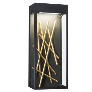 Brightstar L540 Black and Gold Metal and Clear Glass IP54 Outdoor LED Wall Bracket