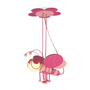 Brightstar Pink Wooden Butterfly Children's Pendant Light