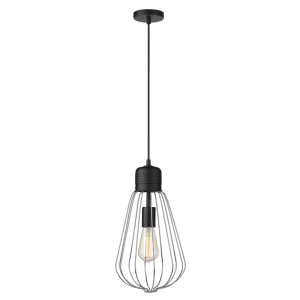 Brightstar PEN204 Black Metal Pendant Light with Chrome Frame