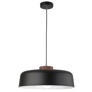 Brightstar PEN221/1 Black Metal Pendant Light - Single 60W ES Fitting