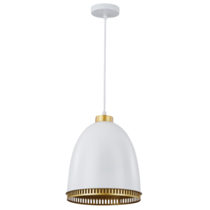 Brightstar PEN236 White Iron Pendant Light with White Cord