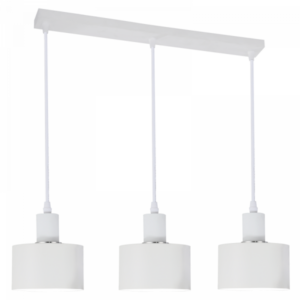 Brightstar PEN245/3 White Metal Pendant Light - 3 x 60W ES