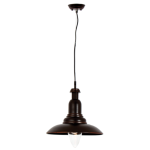 Brightstar PEN266 Copper Metal Cord Pendant with Clear Glass