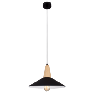 Brightstar PEN372 Black Metal and Wood Pendant Light
