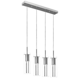 Brightstar PEN377/4 Polished Chrome Crystal Pendant Light with Clear Outer Glass