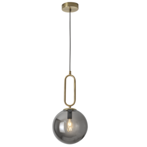 Brightstar PEN463 Gold Metal and Smoke Glass Single Pendant Lantern