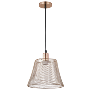 Brightstar PEN516 Rose Gold Steel Mesh Pendant with Black Cord
