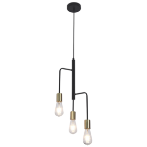 Brightstar PEN563/3 Black Metal Pendant - 3 x 60W ES