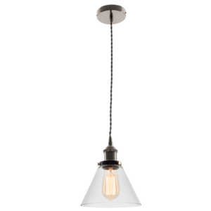 Brightstar PEN576 Satin Nickel Metal Pendant with Clear Glass