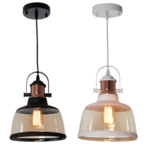Brightstar PEN602 Metal Pendant with Cognac Glass Shade