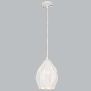 Brightstar Sand White Metal Cord Pendant Light - 1 x 40W ES, 180mm