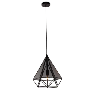Brightstar PEN710 Black Metal Cord Pendant Light - 380mm Wide, Modern Design