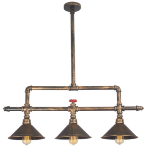 Brightstar PEN726/3 Black Gold Aluminium Three-Light Pendant