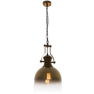 Brightstar PEN763 Satin Brass Pendant with Gold Glass