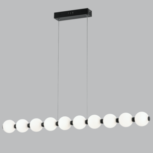 Brightstar PEN793/10 Black LED Pendant Light with Aluminium and Opal Glass